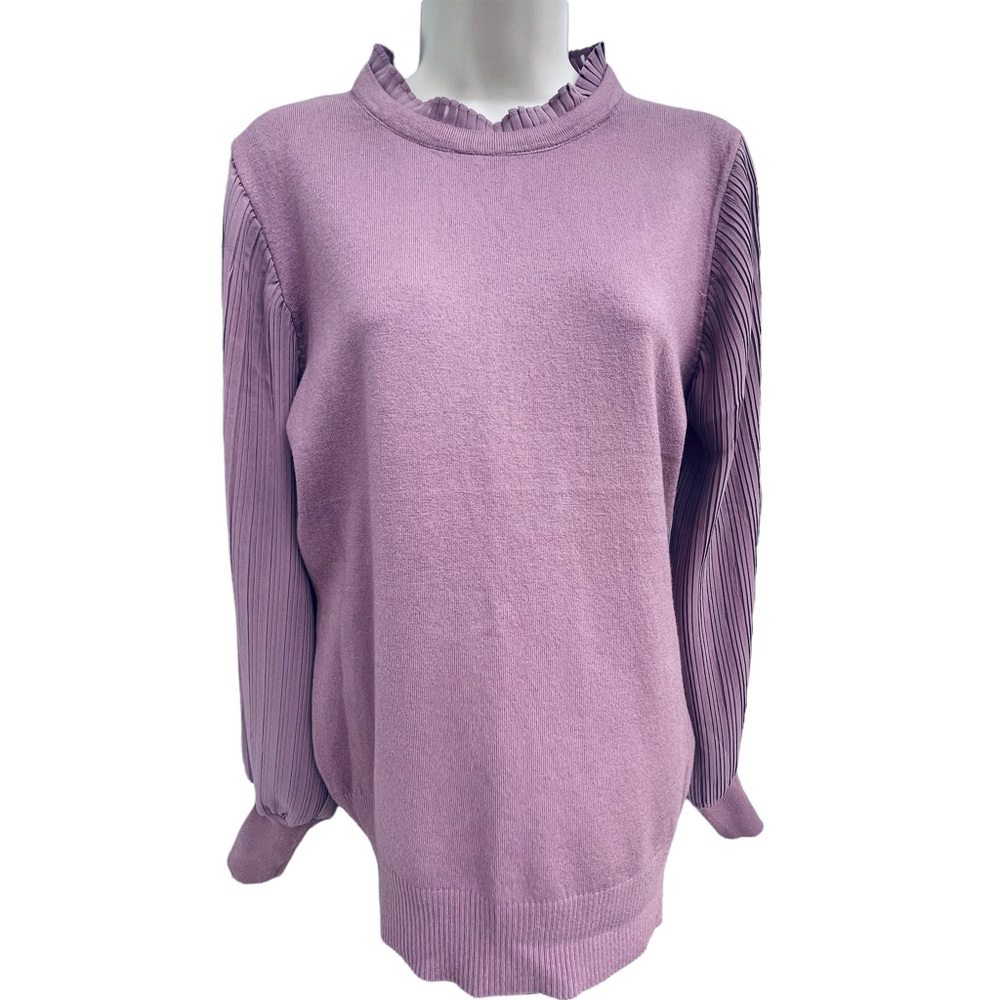 SIONI Anthropologie Sweater Mauve Pink Mock Neck Size Medium long sleeve